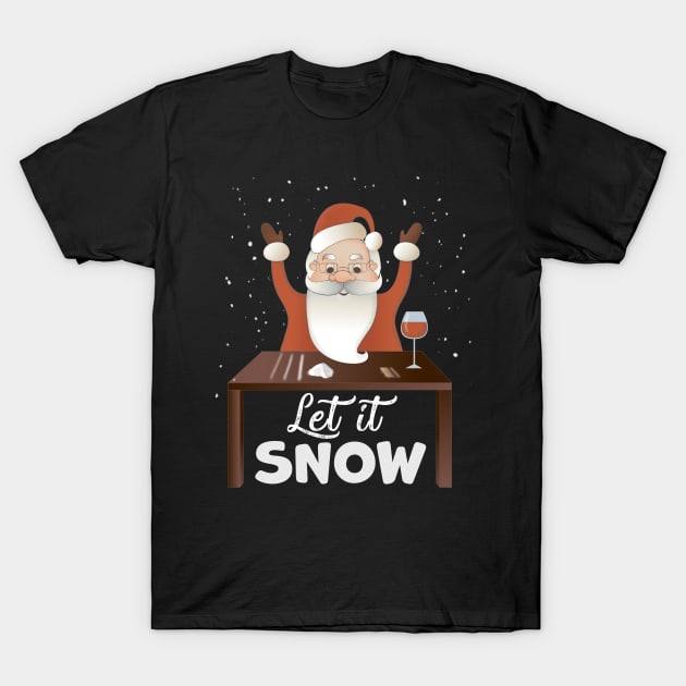 Let It Snow Cool Cocaine Santa T-Shirt by magazin